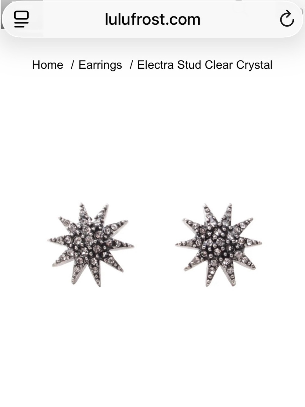 Lulu Frost Electra Stud Clear Crystal Starburst Stud Earrings - Picture 4 of 6